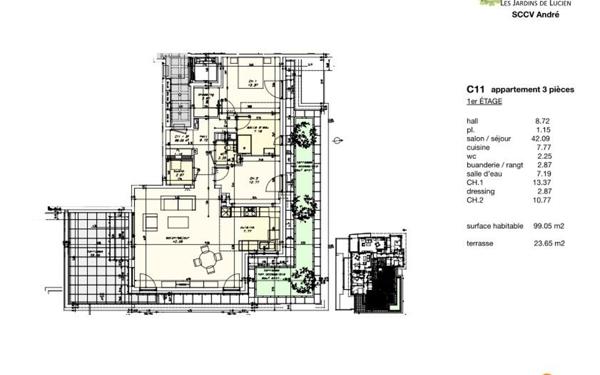 Appartement à vendre    3 pièces • 99,05 m2 Eschau