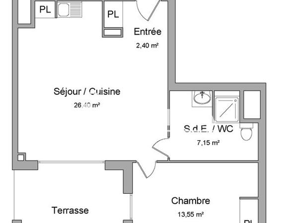Location Appartement 2 pièces 49.5 m² - 30 RUE JEAN LAILLET Daix 21121