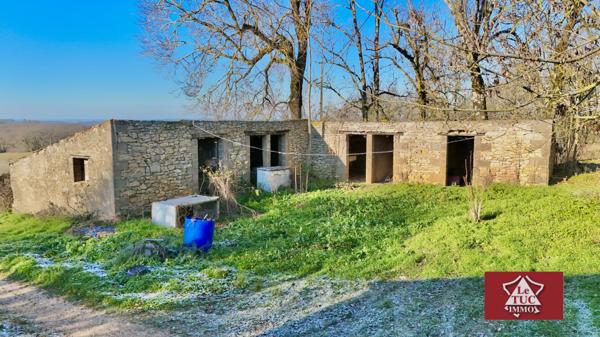 Petite propriété rurale en pierre avec grand terrain. Mauroux (46700)