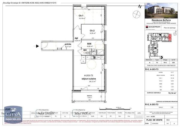 Appartement à louer 3 pièces 72.14m²