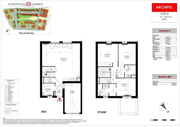 Maison à vendre  4 pièces - 98,24 m2 LA VERPILLIERE - 38