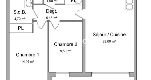 Location Appartement 3 pièces 58.1 m² - Marseille 13010