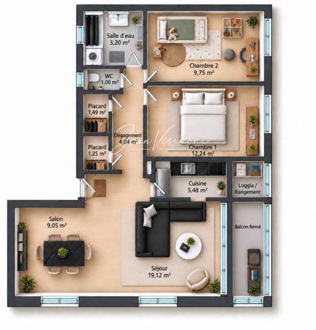 Appartement à vendre 4 pièces de 66 m²
