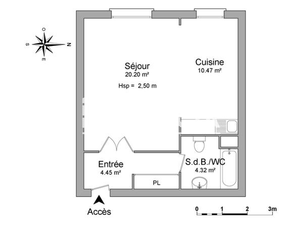 Location Studio meublé 39.98 m² - 199 RUE DEMIDOFF Le Havre 76600