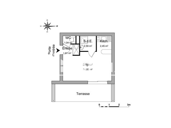 Location Studio meublé 21.94 m² - 4 RUE DE LA SOLE La Rochelle 17000