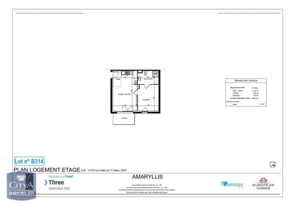 Location appartement 2 pièces de 39.81m²