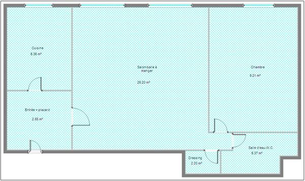 Boulogne-Billancourt Rue de Bellevue | Grand T2 de 51.18m² | 7 ème étage | Lumineux | Cave