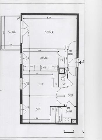 Location T3 62 m2 Dauphiné-Lacassagne Lyon 3ème