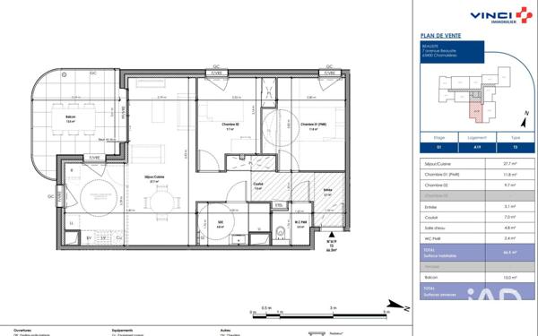 Appartement à vendre 3 pièces 65 m² Chamalières