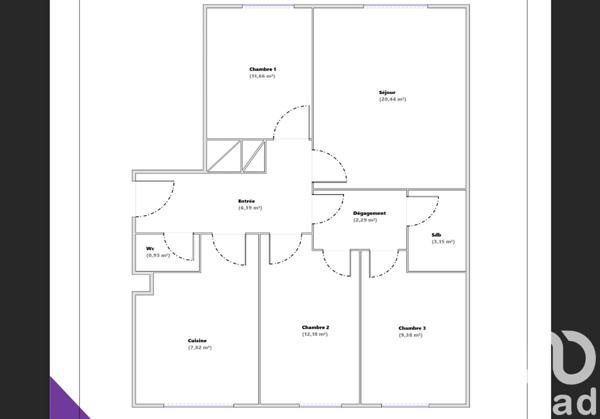 Appartement à vendre 4 pièces 74 m² Nanterre