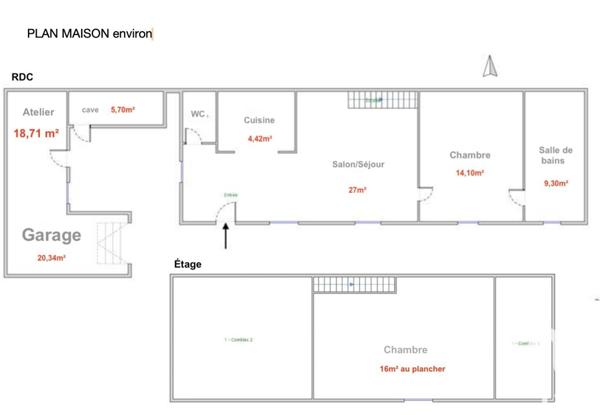 Maison à vendre 3 pièces 59 m² Nantes