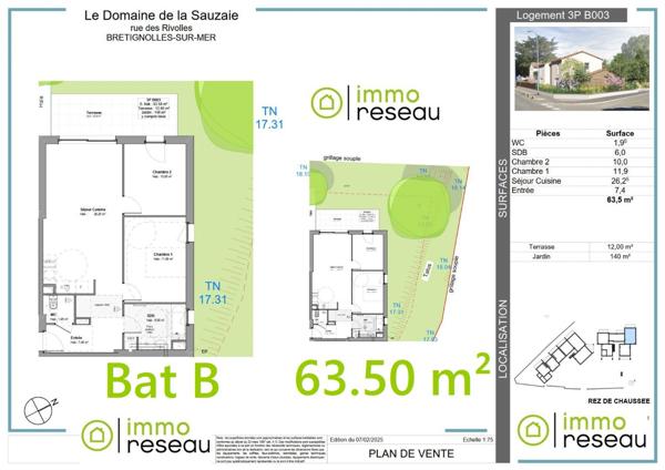 Appartement en frais réduits à BRETIGNOLLES SUR MER (85470)