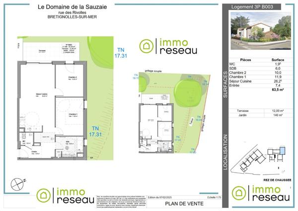Appartement en frais réduits à BRETIGNOLLES SUR MER (85470)