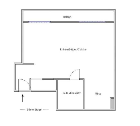 Studio avec balcon et cave
