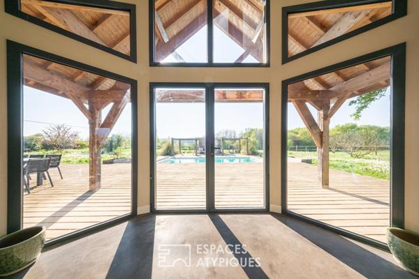 Villa contemporaine en bois et son domaine équestre d’exception