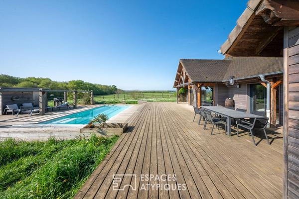 Villa contemporaine en bois et son domaine équestre d’exception