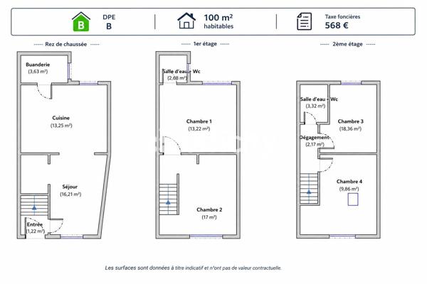 Maison
         5 pièces
        - 100 m² Exclusivité 220 000 € *
