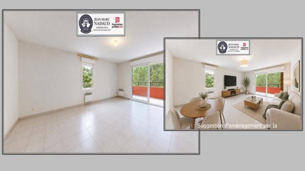 Appartement 3 pièces de 77,15 m² avec terrasse + garage, plages à pied