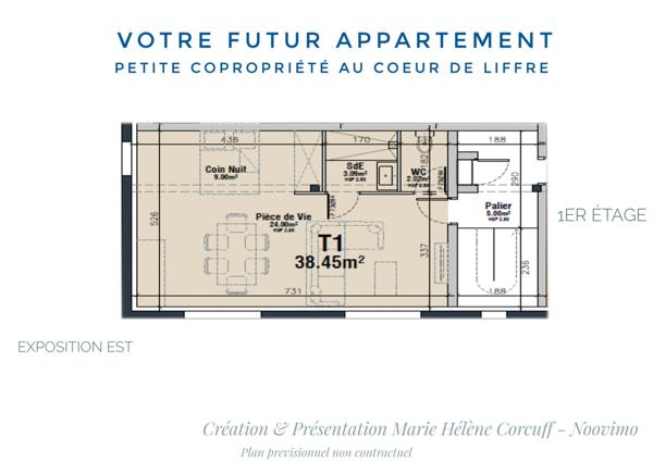 T1 à rénover – 38,45 m² – Hyper centre de Liffré – Fort potentiel