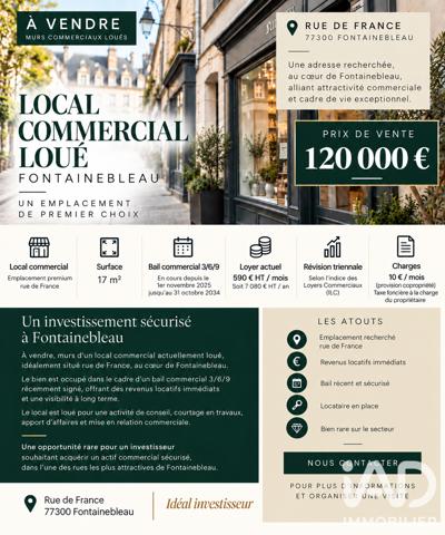 Murs commerciaux  à vendre 17 m² Fontainebleau