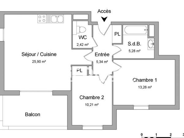 Location Appartement 3 pièces 62.41 m² - 415 AVENUE DE TOURNAMY Mougins 06250