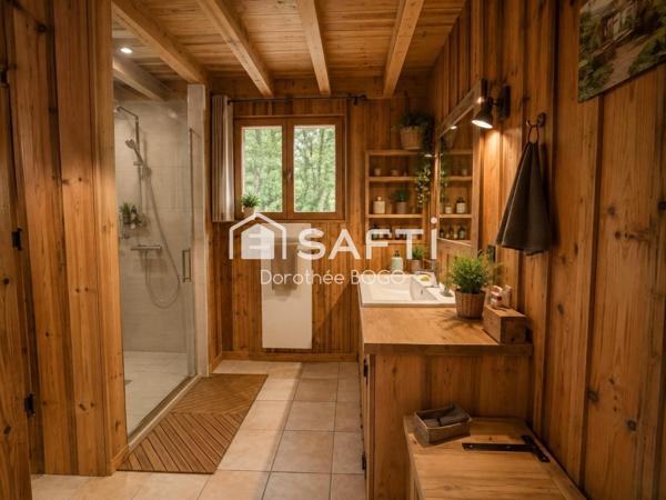 Maison de plain-pied - 90m² + dépendances - grand jardin arboré
