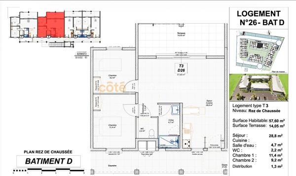 Vente
                Appartement57,6 m² - 3 Pièces -
                    SAINTE ANNE (97180)