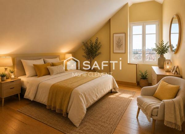 Maison individuelle de 220 m2 avec 6 chambres sur un terrain de 490 m2 avec un sous sol total.