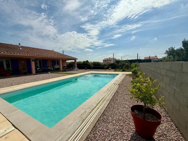 Maison à vendre 5 pièces PEYRIAC MINERVOIS (11) 135 m2 environ, 3 chambres, piscine, garage terrain 885m2