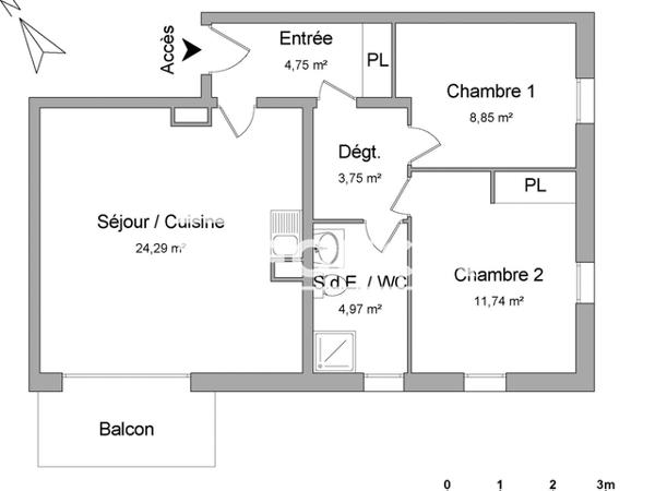 Location Appartement 3 pièces 58.35 m² - ZAC JEAN JAURES Colombelles 14460