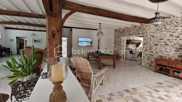 FERME LANDAISE 399 m² – 6,7 HA – PISCINE – 4 CHAMBRES – RÉNOVATION COMPLÈTE

Située à 20 minutes des portes de Bayonne  et 25 minutes des plages de Capbreton et Hossegor.

Rare sur le secteur : propriété de 399 m² habitables sur 6,7 hectares, entièrement rénovée, avec piscine, spa et dépendance.

Cette ancienne ferme landaise datant de 1850 a été entièrement rénovée en 2018-2019. Elle offre de grands volumes, quatre chambres avec sanitaires privatifs, deux cuisines et de nombreuses dépendances, le tout dans un environnement calme et sans vis-à-vis.

UNE MAISON DE 399 m² HABITABLES

La maison se compose de :

* Vaste séjour lumineux avec poutres apparentes et poêle à bois scandinave
* Bibliothèque
* Deux cuisines, dont une cuisine principale et une seconde cuisine adaptée aux réceptions
* 4 chambres
* Suite parentale au rez-de-chaussée avec accès extérieur, salle de bains et WC
* 3 chambres à l’étage, chacune avec salle d’eau et WC
* Climatisation réversible dans toutes les chambres

La distribution permet d’accueillir confortablement une grande famille ou plusieurs générations, avec une réelle indépendance pour chaque espace nuit.

RÉNOVATION IMPORTANTE

La propriété a fait l’objet d’une rénovation complète entre 2018 et 2019 :

* Toiture entièrement refaite
* Menuiseries remplacées en aluminium double vitrage
* Portes et baies vitrées neuves
* Volumes intérieurs ouverts et réorganisés
* Deux cuisines créées/aménagées
* Salles d’eau et sanitaires rénovés
* Poêle à bois scandinave
* Climatisation réversible dans les chambres
* Piscine et spa

Le chauffage principal est assuré par une chaudière gaz avec citerne enterrée.

Un suivi régulier du traitement anti-termites est également réalisé, avec dossier disponible.

6,7 HECTARES AVEC PISCINE ET DÉPENDANCES

Le terrain de 6,7 hectares est composé de bois et de pâtures, avec un parc arboré entretenu.

La propriété bénéficie d’un environnement sans vis-à-vis, offrant calme et intimité.

Côté extérieur :

* Piscine au sel avec volet électrique de sécurité
* Spa 6 places
* Garage spacieux
* Dépendance d’environ 30 m² avec salle d’eau et WC

Cette dépendance peut être aménagée selon les besoins : studio, bureau, atelier, espace professionnel ou logement d’appoint, sous réserve des autorisations nécessaires.

LES + DU BIEN

399 m² habitables
6,7 hectares
Ferme de 1850
Rénovation 2018-2019
4 chambres
4 espaces sanitaires privatifs pour les chambres
2 cuisines
Piscine au sel
Spa 6 places
Dépendance de 30 m² avec salle d’eau et WC
Garage
Terrain composé de bois et pâtures
Aucun vis-à-vis
Environ 30 minutes des plages

Une propriété offrant un volume et une surface de terrain particulièrement rares, avec des travaux importants déjà réalisés.

Diagnostics et dossier technique disponibles sur demande.

Contactez-nous pour obtenir davantage d’informations ou organiser une visite.