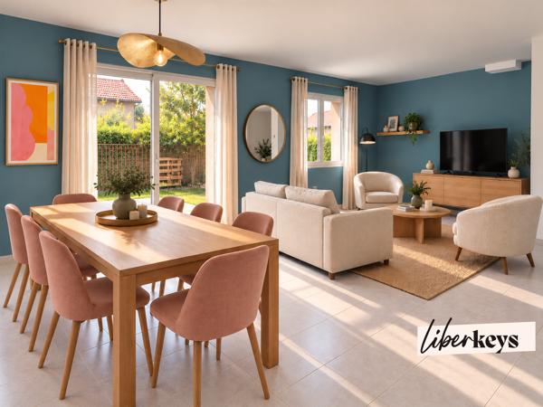 Caluire-et-Cuire – Vernay | Maison de ville 93 m² – 3 chambres – jardin - 1 box & 1 place de stationnement.