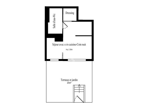 PUTEAUX/ Eugène Eichenberger - Studio/T2 - 32m² avec 25m² de Jardin/Terrase