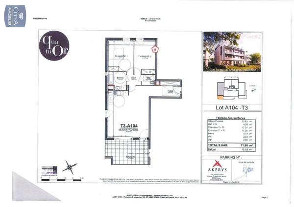 Appartement à louer 3 pièces 72m² Veigy-Foncenex (74140)