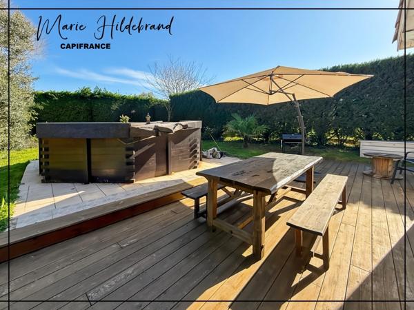 Maison plain-pied 130 m² – 4 ch + bureau – Véranda chauffée & piscine et jardin 1000m²