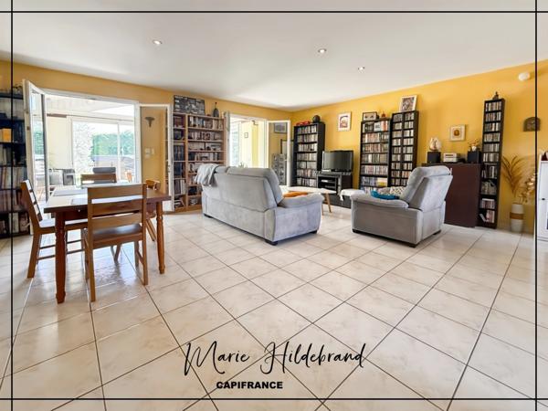 Maison plain-pied 130 m² – 4 ch + bureau – Véranda chauffée & piscine et jardin 1000m²