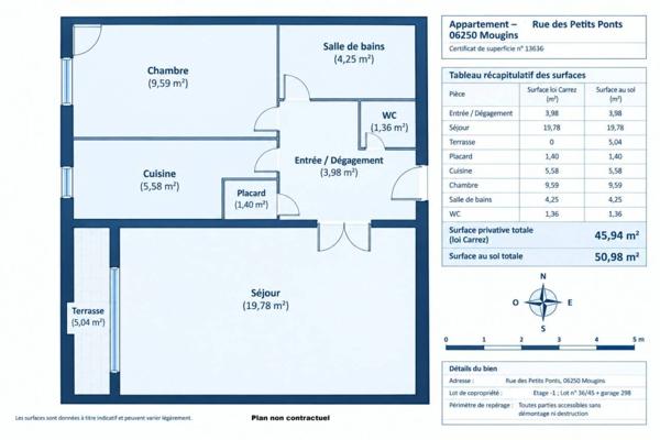 Appartement à vendre 2 pièces de 46 m²