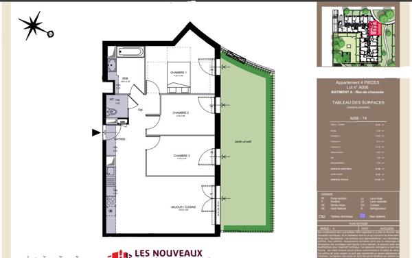 A VENDRE T4 AVEC JARDIN PRIVATIF SUR AVRILLE