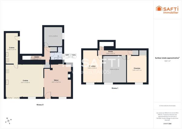 Mazeray, Maison 140m² vie de plain pied , 4 chambres et terrasse