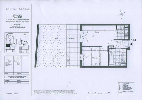 Appartement 2 pièces                                        - 44230 Saint-Sébastien-sur-Loire - Centre Réf : 11477