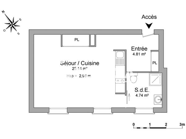 Location Studio 34.69 m² - 157 RUE DE STRASBOURG Niort 79000