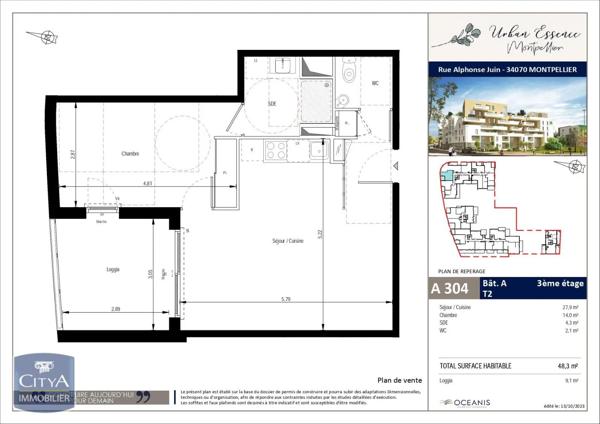 Appartement à louer 2 pièces 48.3m² Montpellier (34000)