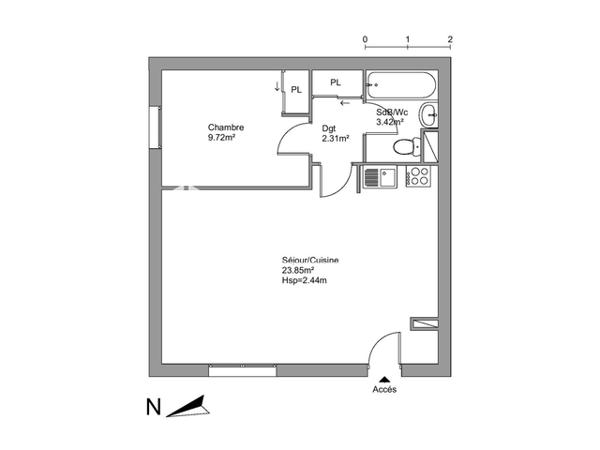 Location Appartement 2 pièces 39.3 m² - 11 RUE JULES FERRY L'isle-d'espagnac 16340