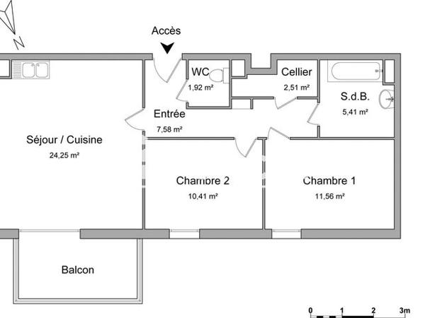 Location Appartement 3 pièces 63.64 m² - 4 RUE LIVIO Strasbourg 67100