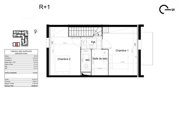 Maison 72 m², Jardin plein Sud, 2 chambres, 2 Stationnements privatifs, à 10 min à pied du centre-ville
