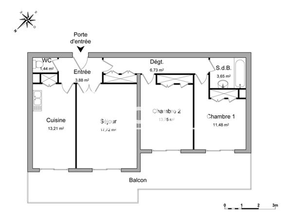 Location Appartement 3 pièces 71.86 m² - PARC DES POETES Beziers 34500