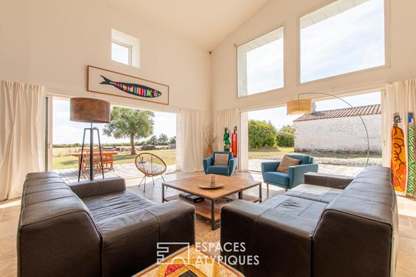 Longère rénovée avec vue mer