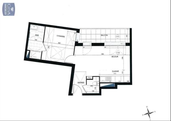 Appartement à louer 2 pièces 42.09m²