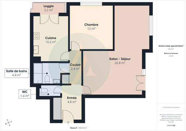 Nevers (58000) Appartement T2 lumineux 64m2 avec garage et DPE en C à Nevers