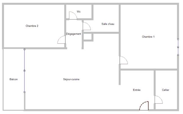 Appartement 3 pièces - 45 m² Exclusivité efficity